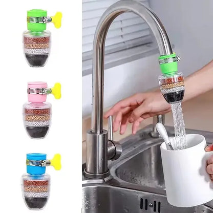6-Layer Faucet Water Filter & Splash Saver